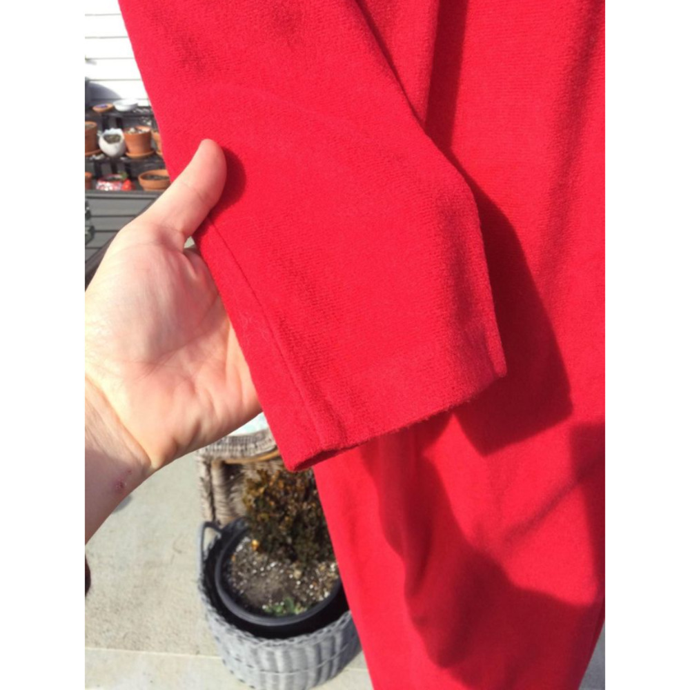 Vintage Appel womens house coat S small red embroidered robe chore retro modest - Picture 8 of 10